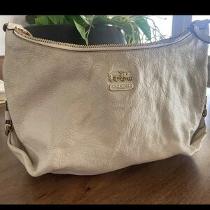 Coach Madison Hailey Ivory Leather Hobo Bag Purse Charm C1094-14304 Y2K